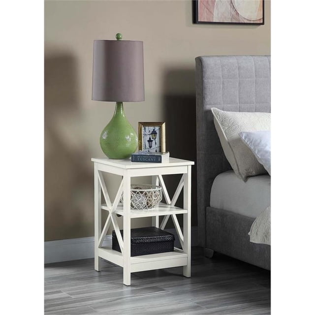 Convenience Concepts End Table Coffee Accent Table Square in Wood - Ivory