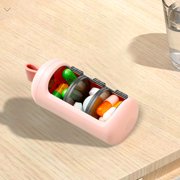 Wuztai 3 Compartment Pill Organizer Box, Portable Travel Pill Case with Sliding Lids, Daily Medication Storage Container for Pills Vitamins Capsules