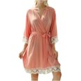 thumbnail image 2 of LSLJS Pyjama d'Intérieur Mode pour Femmes Pyjama à Manches Longues pour Femmes Chemises de Nuit Peignoirs d'Intérieur, Peignoirs Cadeaux pour Femmes, 2 of 6