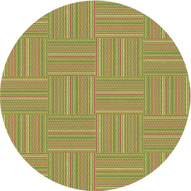 Ahgly Company Tapis de Zone Rond Vert Transitionnel pour Intérieur Lavable à la Machine, 3 Pieds Rond