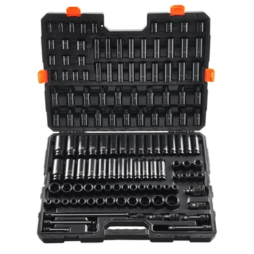 VEVOR XL3069 Impact Sockets Set 130PCS 6-Point 3/8" & 1/2" Drive Black Phosphating
