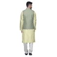 thumbnail image 3 of Atasi Kurta Solid Churidar Pajama & Printed Nehru Jacket Set For Mens Party Wear, 3 of 3