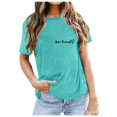 thumbnail image 1 of LUOGENLI T-shirts pour Femme pour Femmes Dames Mode Décontractée Couleur Unie Col Rond T-Shirt à Lettres Imprimées Manches Courtes Haut T-shirts pour Femmes T-Shirt Graphique Fête de la Saint-Patrick Vert Menthe G, 1 of 5