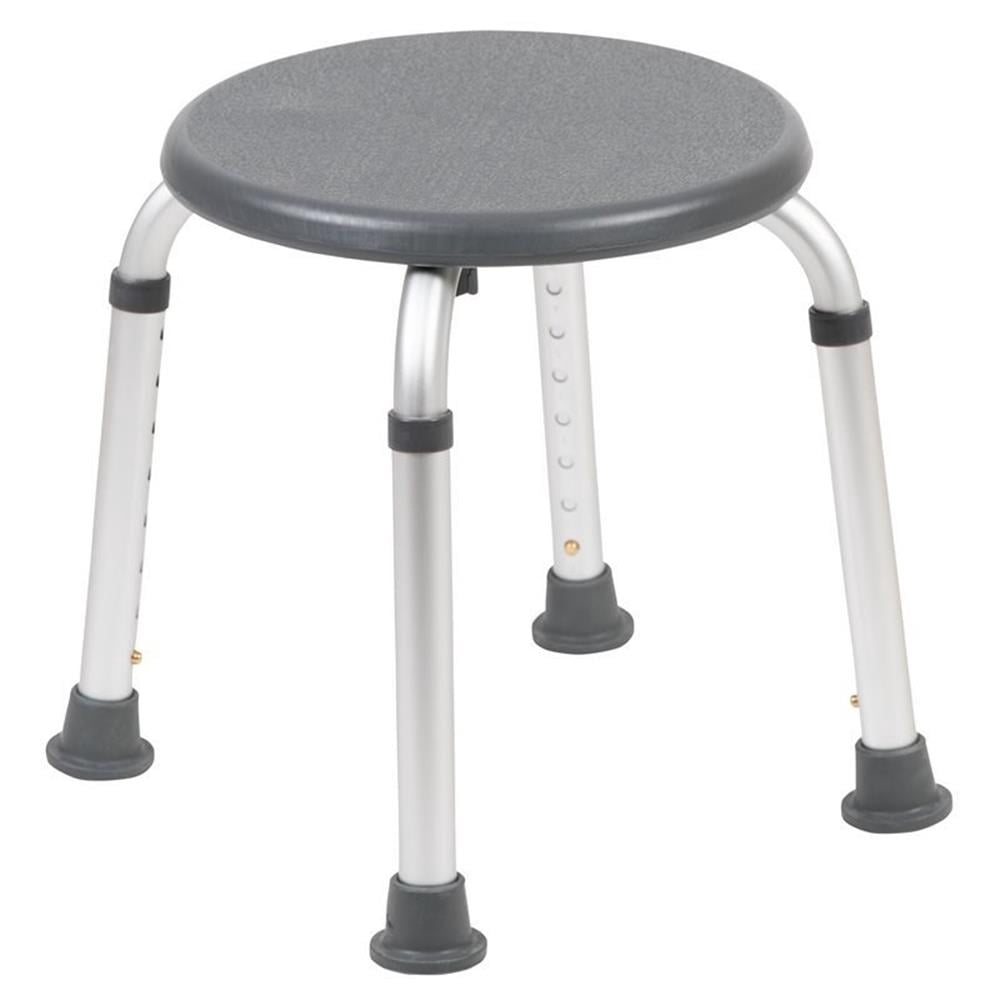 Pemberly Row Tabouret de Bain et de Douche Traditionnel en Plastique Gris