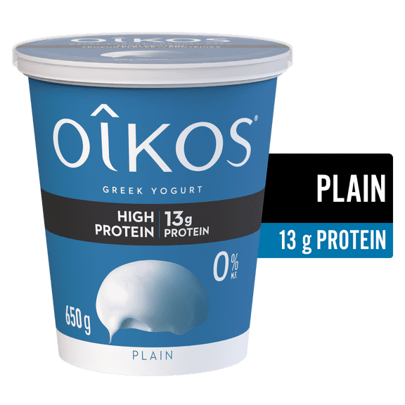 Oikos Greek Yogurt, Plain, High Protein, 0% M.F.