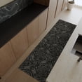 thumbnail image 2 of Mainstays Indoor Modern Black and Grey Damask Runner Rug,  2' x 7', Machine Washable, Non-Skid Backing, 2 of 5