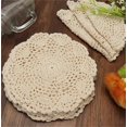 thumbnail image 4 of Doilies 12Pcs 8 Inch Doilies Crochet Round Lace Doily Handmade Placemats Cotton Crocheted Beige, 4 of 6