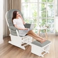 thumbnail image 3 of Costway Baby Nursery Relax  Rocker Rocking Chair Glider &Ottoman Set w/Cushion Light Grey, 3 of 10