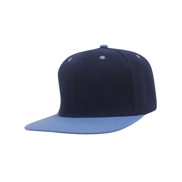 Top Headwear Flat Bill Adjustable Snapback Cap - Navy/Blue
