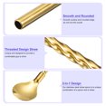 thumbnail image 3 of Unique Bargains 4Pack 8.6' Stainless Steel Spoon Straws Reusable Twist Handle Spoon, Gold, 3 of 5