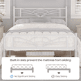 thumbnail image 4 of FullFurnique Metal Platform Bed Frame with Cloud Inspired Design Headboard, Twin, White, 4 of 7