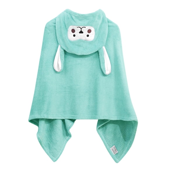 Serviette à Capuchon pour Bébé en Molleton Corail 55"x27 Pouces avec Mignon Motif d'Animal Unique (Ours), Serviettes de Bain Légères et Très Absorbantes à Séchage Rapide pour Adultes, Bébés, Tout-Petits, Camping, Randonnée, Natation