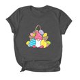 thumbnail image 1 of RKSTN Hauts pour Femmes 2024 Mode Pâques Mignon Lapin Imprimé Col Rond Hauts Coupe Ample Manches Courtes Blouse Unie Hauts, 1 of 6