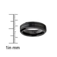 thumbnail image 3 of Mens Tungsten Wedding Band Black Ring Grooved Center 6MM, 3 of 3