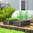 thumbnail image 2 of Outsunny Raised Garden Beds Set of 2, Galvanized Planter Box, Dark Grey, 2 of 10