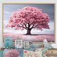 thumbnail image 1 of Designart Trees Oversized framed wall art decor, Tree Natural framed wall art, Spring Awakening Pink Tree Serenade I , Pink Traditional Natural framed wall art, 40x30 inches Natural brown color Frame, 1 of 5