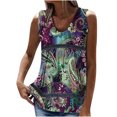 thumbnail image 1 of Birdeem Mode Femme Été Sans Manches Col en V Chandail Imprimé Blouse Décontractée, 1 of 5