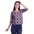 thumbnail image 1 of Moomaya Printed Keyhole Neck Ring Top Casual 3/4th Sleeve Tees Tank Tunic Top, 1 of 5