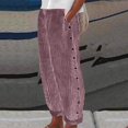 thumbnail image 2 of 2025 Femmes Été Robe à Rayures Imprimée Pantalon Extensible pour Femmes Affaires Décontracté Bouton Décontracté Polyvalent Ample Short pour Femmes Décontracté Été Combo Neuf Dixièmes, 2 of 5
