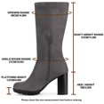 thumbnail image 4 of Unique Bargains Women's Mid-calf Block Heel Boots, 4 of 7