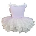 thumbnail image 2 of XDZJLR Girls Rompers Kids Summer Solid Color Suspender Dance Training Dress Children's Performance Puffy Dress Outfit Purple 5-6 Years, 2 of 5