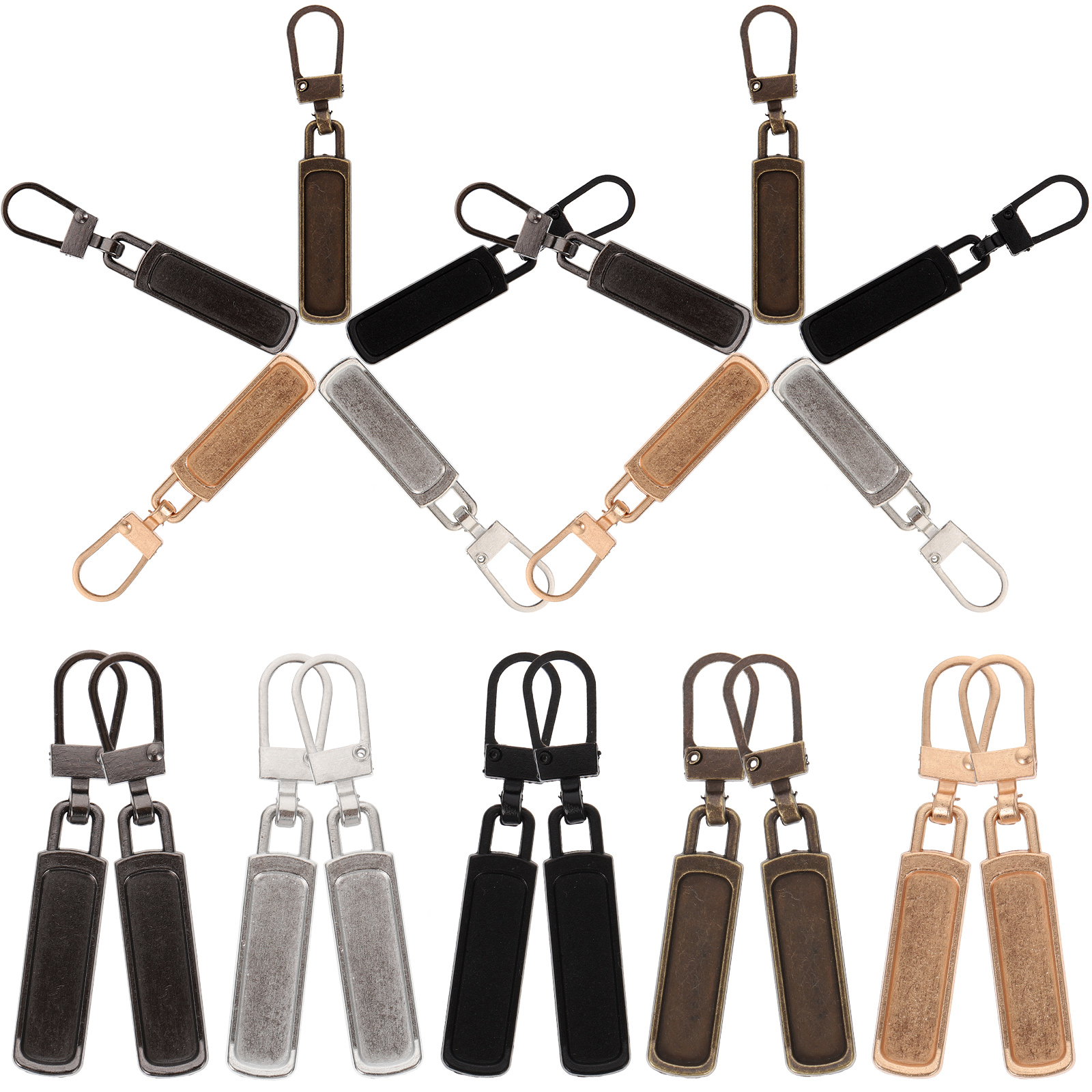 20pcs Metal Zipper Head Coat Zipper Repair Kit Zipper Slides for Luggage Bag Accessories