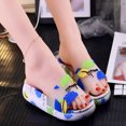 thumbnail image 1 of Thick Sole Slippers High Platform Shoes PVC Flip Flop Bright Color Leaves Design Anti-Slip for Indoor Outdoor Bathroom New, 1 of 6