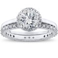 thumbnail image 1 of 1 ct Diamond Madelyn Halo Engagement Ring Setting & Matching Eternity Ring, 1 of 3