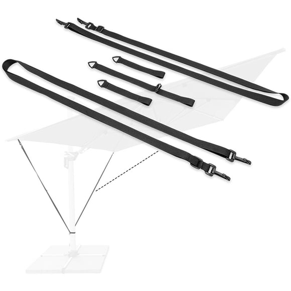 Vrorvz Sangles Stabilisatrices de Vent pour Parasol en Polyester Robustes Ajustables pour Patio Extérieur, Convenant aux Grands Parasols Déportés à Bras Déporté pour Piscine, Installation Facile et Stabilité Accrue