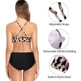 thumbnail image 4 of Charmo Womens Halter Bikini Swimsuits High Neck Two Piece Bathing Suit, 4 of 6