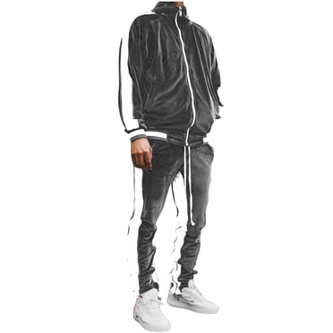 Birdeem New Fashion Lapel Casual Mens Color Matching Coat Trousers Hoodie Sport Mens Suit Long Sleeve Turndown Collar Set