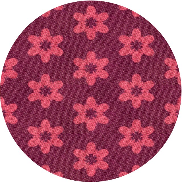 Ahgly Tapis Rond Lavable en Machine Intérieur Transitionnel Rouge Cramoisi, 6 Pieds Rond