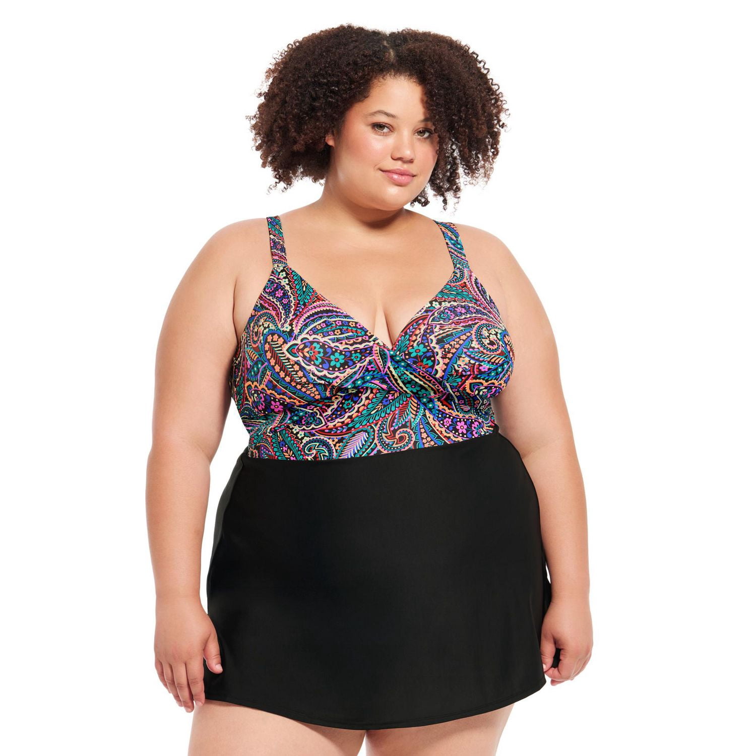 Maillot une-pièce Krista Plus à encolure en V croisée – bretelles ajustables deux façons