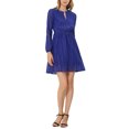 thumbnail image 2 of INSPIRE CHIC Robe pour Femme Dorure Étoile Col en V Manches Longues Robe de Soirée Évasée Ligne A L Bleu Royal, 2 of 6