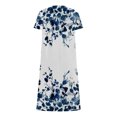 thumbnail image 4 of SMihono Robe d'Été pour Femmes Grande Taille Mode Femmes Été Imprimé Décontracté Col en V Boutons Manches Courtes Poches Robe de Vacances, 4 of 4