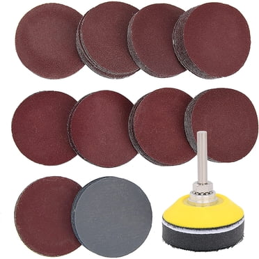 Hiziwimi 100 Pieces 2 Inch Sanding Discs, 80-3000 Grit Sandpaper with 1/4" Shank Backing Plate and Soft Foam Buffering Pad, for Drill Grinder Tool, Hook and Loop Sand Paper Assortment Pack