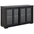 thumbnail image 1 of HOMCOM Buffet de Cuisine Armoire de Rangement Empilable avec Porte Coulissante en Verre, 1 of 10