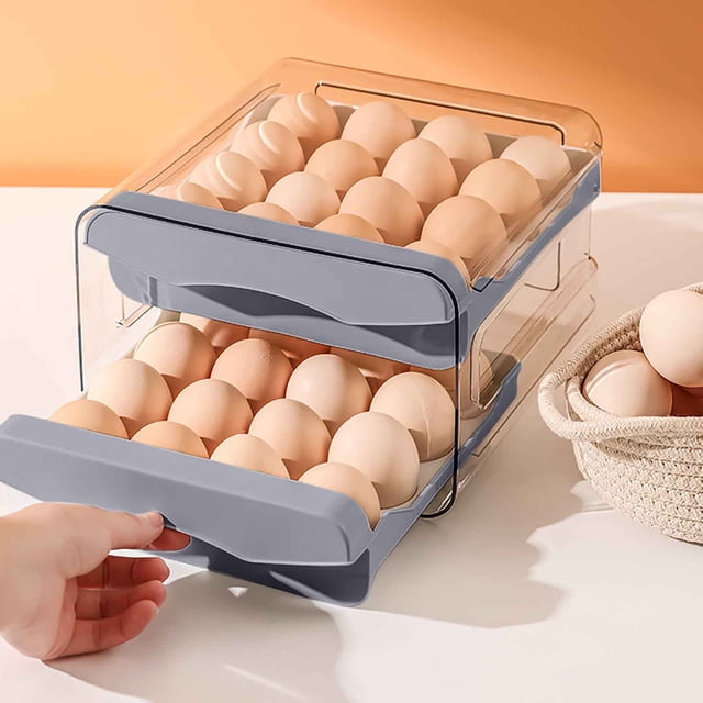 EGNMCR Kitchen Gadgets, Kitchen Appliances, Kitchen Accessories Slide Style Eggs Box Slide Style Eggs Roller Storage Rack Refrigerator Side Four Layer Antis Drop Eggs Collection Box Eggs storage boxs
