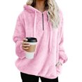 thumbnail image 1 of Womens Fuzzy Sherpa Hoodies Pullover Zip Fleece Sweatshirt Outwear, 1 of 7