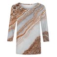 thumbnail image 3 of UPPADA Blouses pour Femmes Grande Taille à Manches 3/4, T-Shirts à Imprimé Floral Teintable, Chemises Décontractées Tendance à Col Rond, Chandails Confortables à Enfiler, Hauts Blouses Mignons d'Été pour Femmes, Hauts à Manches 3/4 en Liquidation, 3 of 5