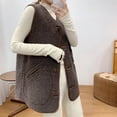thumbnail image 4 of Qertyioot Gilet Mode pour Femmes Manteau d'Hiver Sans Manches en Molleton Chaud à Boutons Veste Unie, 4 of 4