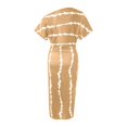 thumbnail image 4 of Ladies Sexy Slant Collar Off Shoulder Waist Striped Irregular Slit Dress, 4 of 5