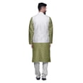 thumbnail image 3 of Atasi Traditional Printed Kurta Churidar Pajama Set With Nehru Jacket For Men, 3 of 5