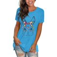 thumbnail image 2 of AMERTEER CieKen Femmes Mignon Visage Bunny Lunettes T-Shirt Imprimé Manches Courtes Col Rond Hauts T-Shirt pour Femmes, 2 of 3