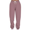 thumbnail image 3 of MAWCLOS Women Jogger Sets Long Sleeve Tracksuit Set Solid Color Two Piece Outfit Breathable Sports V Neck Sweatsuits Purple Pink XL, 3 of 5