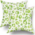 thumbnail image 1 of Lime Green Grey Leopard Print Pillow Covers 16X16 Inch Watercolor Gray Cheetah Decorative Pillow Cases Animal Square Throw Pillow Case Set of 2 Home Decor For Sofa Living Room Bedroom Bed Cushion, 1 of 5