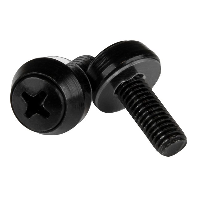 StarTech.com M6 x 12 mm - Vis - Lot de 50, Noir - Vis de Montage M6 pour Rack de Serveur et Armoire (CABSCREWSM6B) - Trousse de Vis - Noir (Lot de 50) - pour P/N : RACK-18U-20-WALL-OA, RACK-21U-20-WALL-OA, RACK-24U-20-WALL-OA, RK12OD2, RK3236BKF