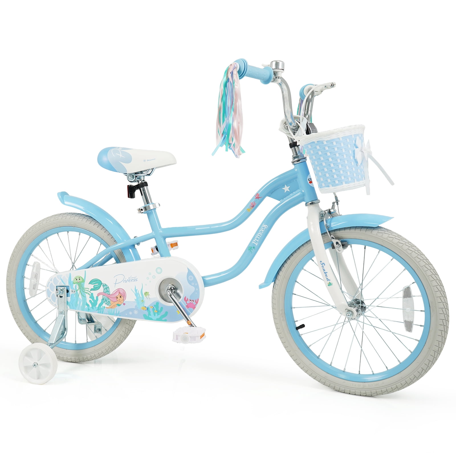 Gymax 18'' Kids Bike Toddler Bicycle w/Training Wheels Hand & Coaster Brakes Handlebar