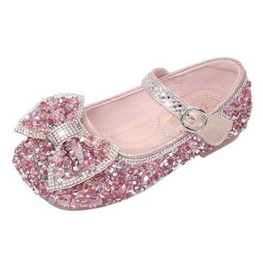 Ketyyh-chn99 Girls Sneakers Boys Ballet Shoes for Girls Toddler Girls Shoes Cute Shoes Pearl Sandals For Party Toddler Butterfly Shinny Baby Kid (Red, 12 Little Child)