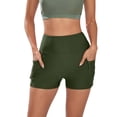 thumbnail image 1 of B91xZ Women's Plus Size Swim Shorts Retro Ruched Swim Short Shirred Tankinis Brief,AG M, 1 of 5